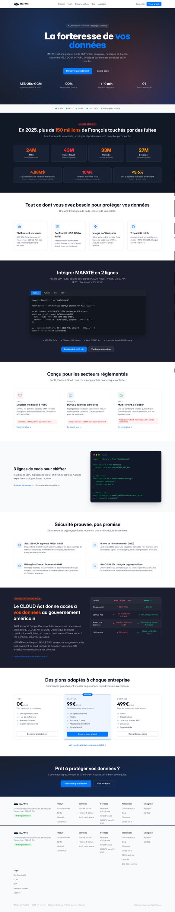 Site mafate.io réalisé par Axiom