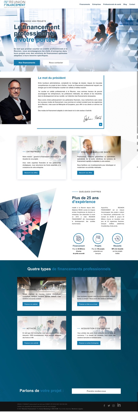 Site Réunion Financement réalisé par Axiom